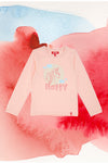 PITT KIDS Rosa Langarm-T-Shirt mit Glitzerdruck PT-GT-05079
