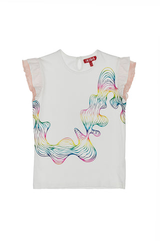 Pitt Kids Weißes Rüschen-T-Shirt 05083
