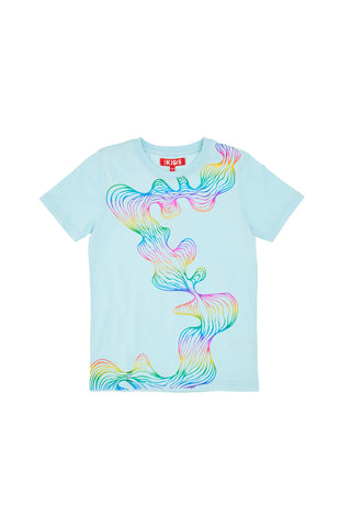 Pitt Kids Hellblaues T-Shirt mit Metallic-Effektdruck PT-GT-05084