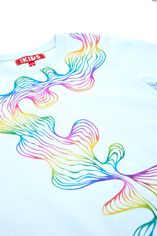 Pitt Kids Hellblaues T-Shirt mit Metallic-Effektdruck PT-GT-05084