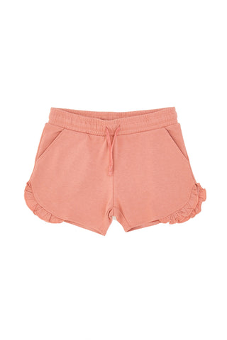 Rosa Shorts mit Rüschen und Aufdruck Pitt Kids PT-G-SP-05085