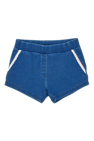 Blaue Jeansshorts mit weißer Spitze Pitt Kids PT-G-SP-05086