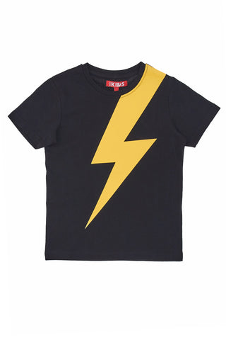 T-Shirt Nera Con Stampa Lampo Pitt Kids PT-B-T-05038