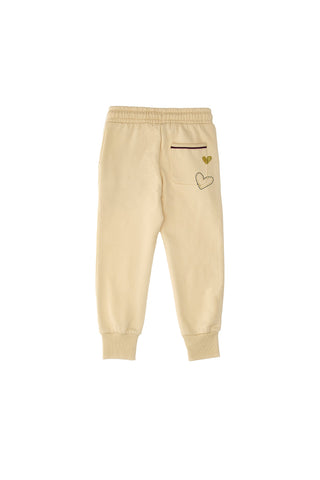 Pantaloni in Tuta Panna con Polsini alla Caviglia PITT KIDS 6002