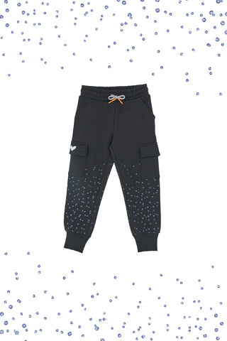 Schwarze Jogginghose mit Tupfen PITT KIDS 6004