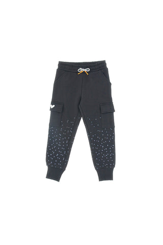 Schwarze Jogginghose mit Tupfen PITT KIDS 6004