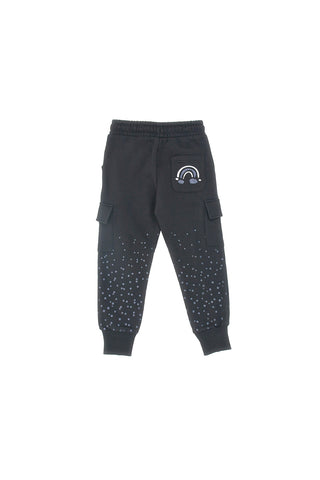 Schwarze Jogginghose mit Tupfen PITT KIDS 6004