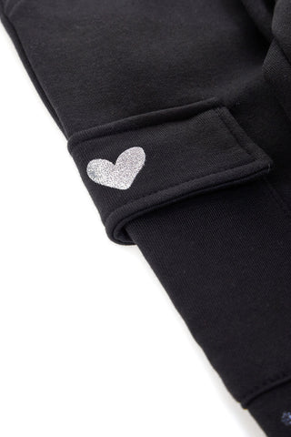 Schwarze Jogginghose mit Tupfen PITT KIDS 6004