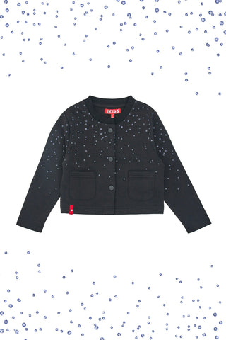 Schwarzes Sweatshirt mit langen Ärmeln und Knöpfen PITT KIDS 6005