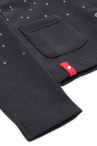 Schwarzes Sweatshirt mit langen Ärmeln und Knöpfen PITT KIDS 6005