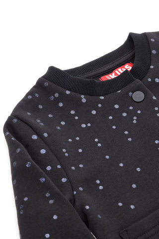 Schwarzes Sweatshirt mit langen Ärmeln und Knöpfen PITT KIDS 6005