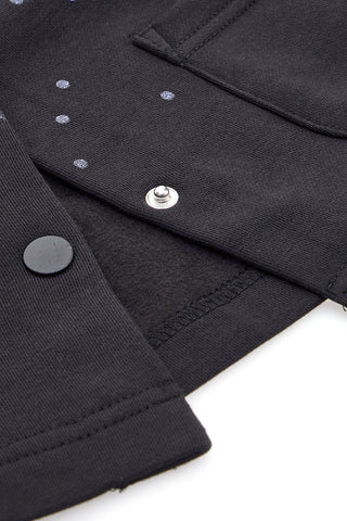 Schwarzes Sweatshirt mit langen Ärmeln und Knöpfen PITT KIDS 6005