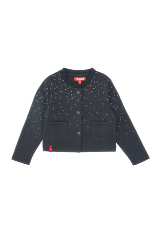 Schwarzes Sweatshirt mit langen Ärmeln und Knöpfen PITT KIDS 6005