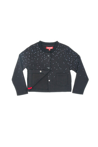 Schwarzes Sweatshirt mit langen Ärmeln und Knöpfen PITT KIDS 6005