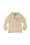 Maglia Bianca a Maniche Lunghe con Colletto PITT KIDS 6006