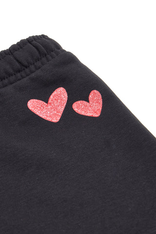 Schwarzer Rock mit roten Herzen PITT KIDS 6007