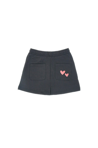 Schwarzer Rock mit roten Herzen PITT KIDS 6007