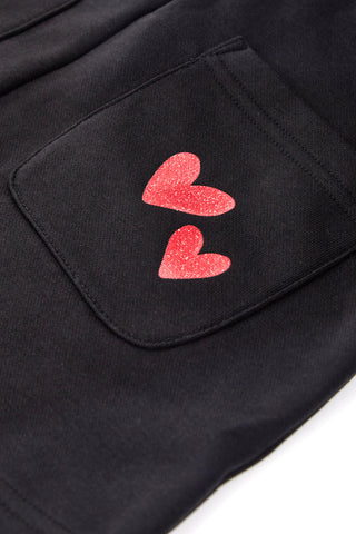 Schwarzer Rock mit roten Herzen PITT KIDS 6007