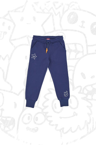 Blaue Hose mit Bündchen an den Knöcheln PITT KIDS 6009