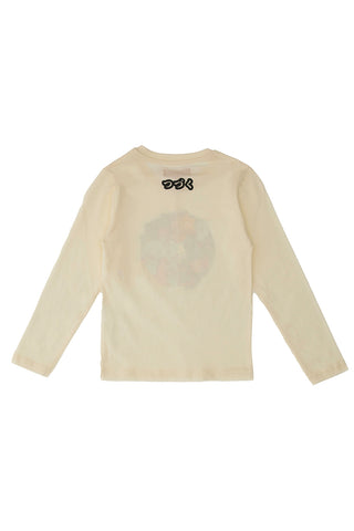 Maglia Bianca a Maniche Lunghe con Stampa Colorata PITT KIDS 6010