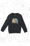 Sweatshirt Rundhalsausschnitt Schwarz mit Motiven PITT KIDS 6012