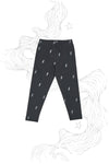 Schwarze Leggings mit grauen Blitzen PITT KIDS 6013