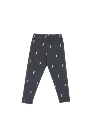Schwarze Leggings mit grauen Blitzen PITT KIDS 6013