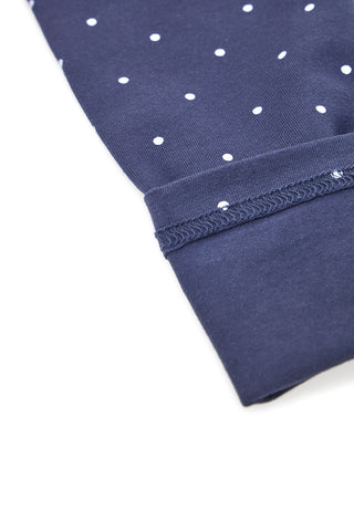 Blaue Mädchen-Leggings mit weißen Punkten Pitt KID 6014