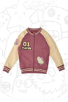 Cremefarbenes und rosa Sweatshirt mit zentralem Reißverschluss PITT KIDS 6018