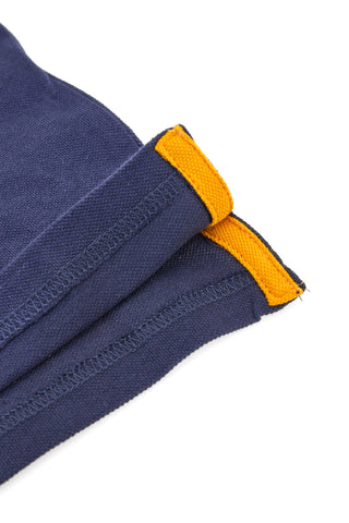 PITT KIDS Blaues und gelbes Langarm-Poloshirt 6031