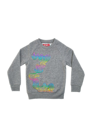 Sweatshirt mit Rundhalsausschnitt und holografischem Aufdruck PITT KIDS 6032