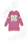 Rosa Kleid mit holografischem Aufdruck PITT KIDS 6021