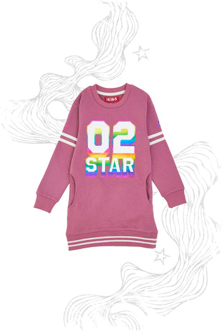 Rosa Kleid mit holografischem Aufdruck PITT KIDS 6021