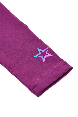 Maglia Viola Girocollo con Stampa Olografica PITT KIDS 6035