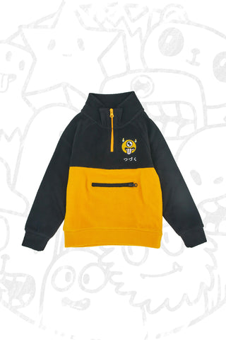 Gelbes und schwarzes Fleece-Sweatshirt PITT KIDS 6027