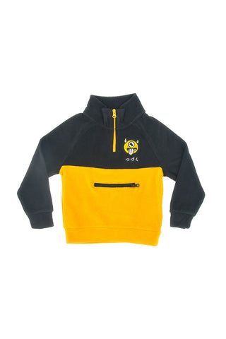 Gelbes und schwarzes Fleece-Sweatshirt PITT KIDS 6027