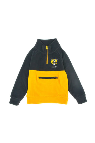 Gelbes und schwarzes Fleece-Sweatshirt PITT KIDS 6027
