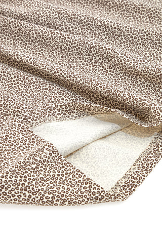 Vestito Beige con Gonna Animalier e Dettagli Azzurri PITT KIDS PT-K-SK-7003