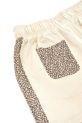 Pantaloncini Beige Con Fantasia Leopardata Pitt Kids PT-K-SH-7004