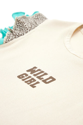 Beiges Tanktop mit Animalprint Pitt Kids PT-KT-7010