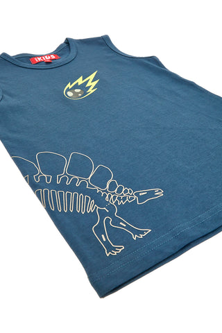 Canotta Blu Con Stampa Dinosauro Pitt Kids PT-K-T-7012