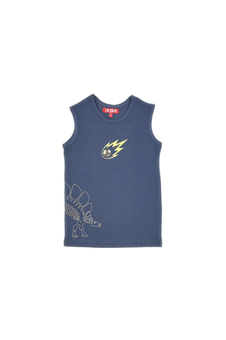 Pitt Kids PT-KT-7012 Tanktop mit Dinosaurier-Print, Blau