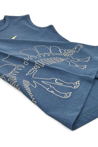 Canotta Blu Con Stampa Dinosauro Pitt Kids PT-K-T-7012