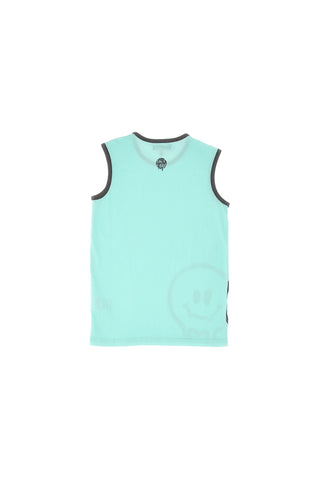 Play It Easy Blaues Tanktop mit grauem Lächeln PITT KIDS PT-KT-7022