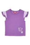 PITT KIDS Lila T-Shirt mit Rundhalsausschnitt und Puffärmeln PT-KT-7026