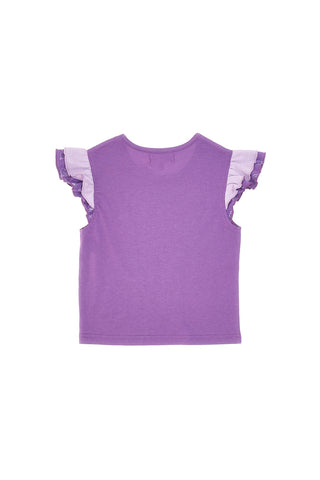PITT KIDS Lila T-Shirt mit Rundhalsausschnitt und Puffärmeln PT-KT-7026