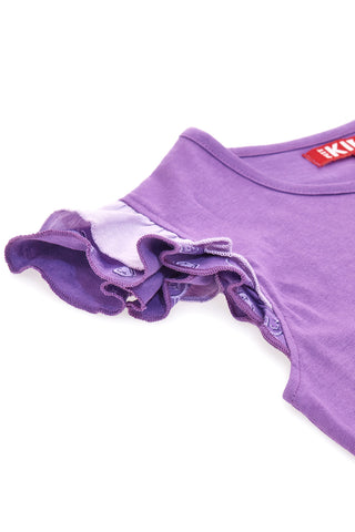 PITT KIDS Lila T-Shirt mit Rundhalsausschnitt und Puffärmeln PT-KT-7026