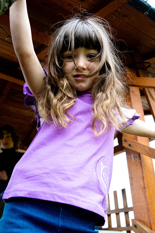 Maglietta Girocollo con Maniche s Sbuffo Viola  PITT KIDS PT-K-T-7026