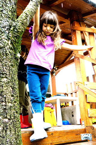 Maglietta Girocollo con Maniche s Sbuffo Viola  PITT KIDS PT-K-T-7026