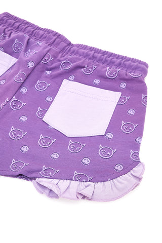 Pantaloncini Viola In Cotone Pitt Kids PT-K-SH-7027